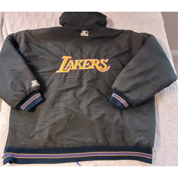 STARTER Other - Vintage Los Angeles Lakers Jacket Mens Large Black Purple Starter *Read Descrip.